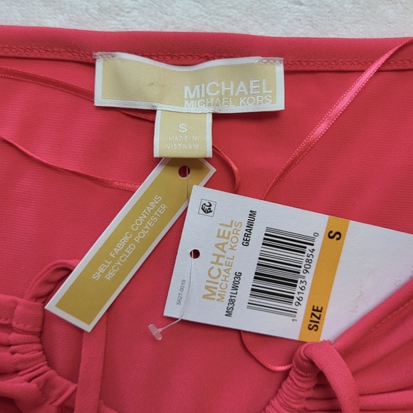 MICHAEL MICHAEL KORS Womens Coral Ruched Bodycon Dress - Size S (NWT) - Picture 9 of 11